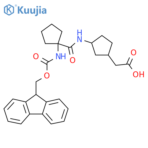 2-{3-1-({(9H-fluoren-9-yl)methoxycarbonyl}amino)cyclopentaneamidocyclopentyl}acetic acid structure