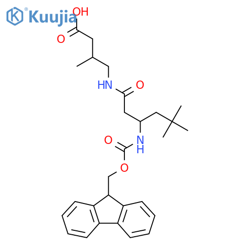 4-3-({(9H-fluoren-9-yl)methoxycarbonyl}amino)-5,5-dimethylhexanamido-3-methylbutanoic acid structure