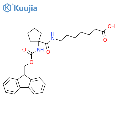 7-{1-({(9H-fluoren-9-yl)methoxycarbonyl}amino)cyclopentylformamido}heptanoic acid structure