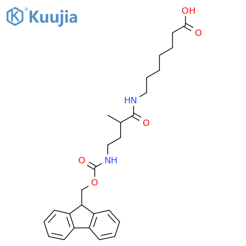 7-4-({(9H-fluoren-9-yl)methoxycarbonyl}amino)-2-methylbutanamidoheptanoic acid structure