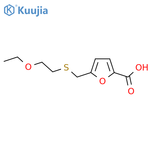 5-{(2-ethoxyethyl)sulfanylmethyl}furan-2-carboxylic acid structure