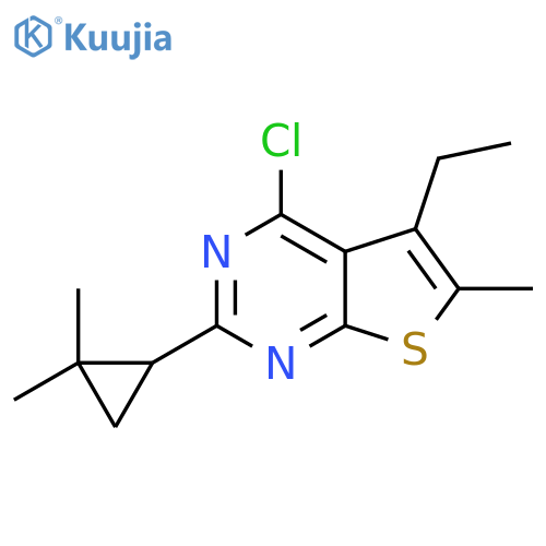4-chloro-2-(2,2-dimethylcyclopropyl)-5-ethyl-6-methylthieno2,3-dpyrimidine structure