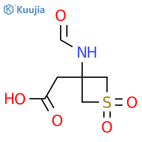2-(3-formamido-1,1-dioxo-1lambda6-thietan-3-yl)acetic acid structure