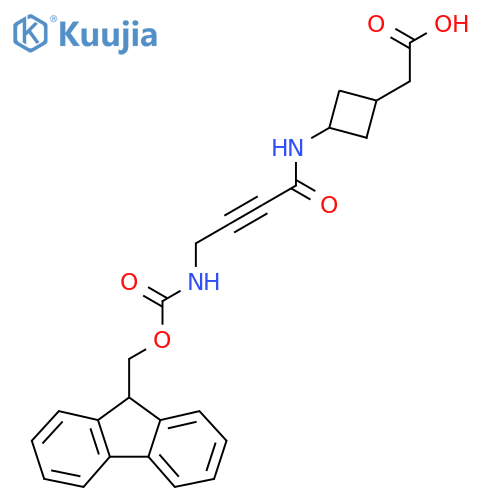 2-{3-4-({(9H-fluoren-9-yl)methoxycarbonyl}amino)but-2-ynamidocyclobutyl}acetic acid structure