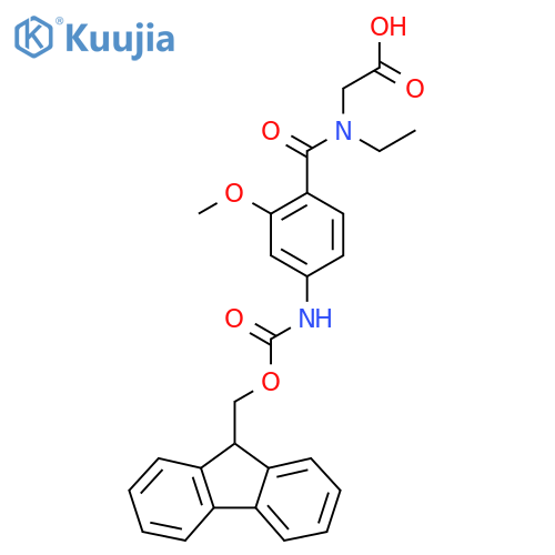 2-{N-ethyl-1-4-({(9H-fluoren-9-yl)methoxycarbonyl}amino)-2-methoxyphenylformamido}acetic acid structure