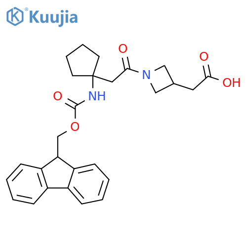 2-(1-{2-1-({(9H-fluoren-9-yl)methoxycarbonyl}amino)cyclopentylacetyl}azetidin-3-yl)acetic acid structure