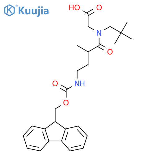 2-N-(2,2-dimethylpropyl)-4-({(9H-fluoren-9-yl)methoxycarbonyl}amino)-2-methylbutanamidoacetic acid structure