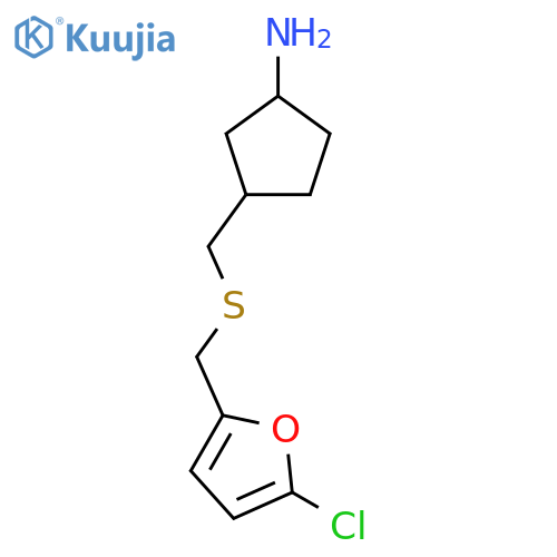 3-({(5-chlorofuran-2-yl)methylsulfanyl}methyl)cyclopentan-1-amine structure