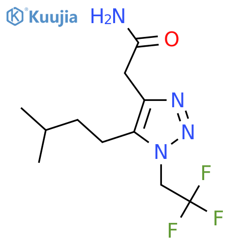2-5-(3-methylbutyl)-1-(2,2,2-trifluoroethyl)-1H-1,2,3-triazol-4-ylacetamide structure