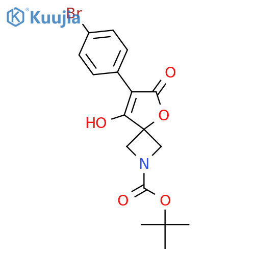 tert-butyl 7-(4-bromophenyl)-8-hydroxy-6-oxo-5-oxa-2-azaspiro3.4oct-7-ene-2-carboxylate structure