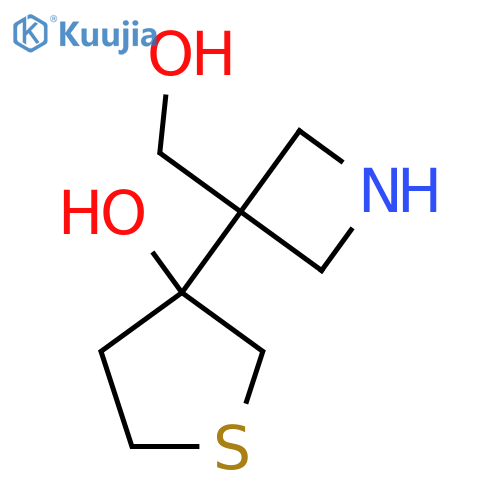 3-3-(hydroxymethyl)azetidin-3-ylthiolan-3-ol structure
