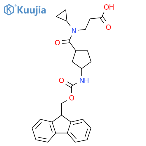 3-{N-cyclopropyl-1-3-({(9H-fluoren-9-yl)methoxycarbonyl}amino)cyclopentylformamido}propanoic acid structure