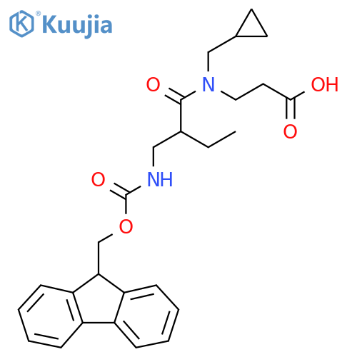 3-N-(cyclopropylmethyl)-2-({(9H-fluoren-9-yl)methoxycarbonyl}amino)methylbutanamidopropanoic acid structure