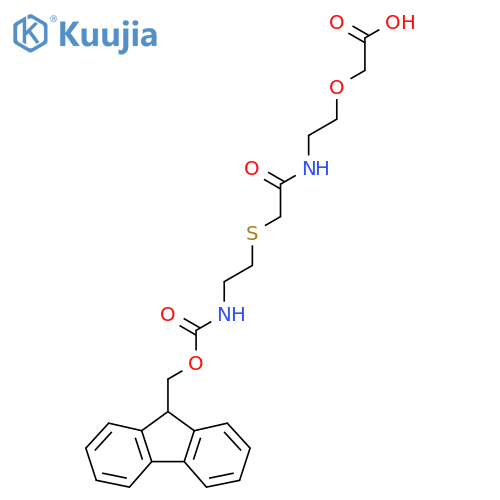 2-2-(2-{2-({(9H-fluoren-9-yl)methoxycarbonyl}amino)ethylsulfanyl}acetamido)ethoxyacetic acid structure