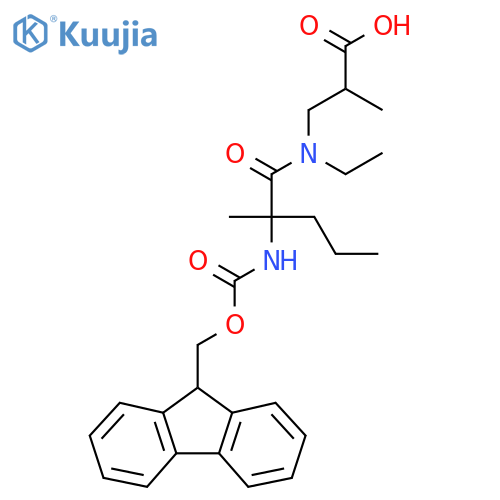 3-N-ethyl-2-({(9H-fluoren-9-yl)methoxycarbonyl}amino)-2-methylpentanamido-2-methylpropanoic acid structure