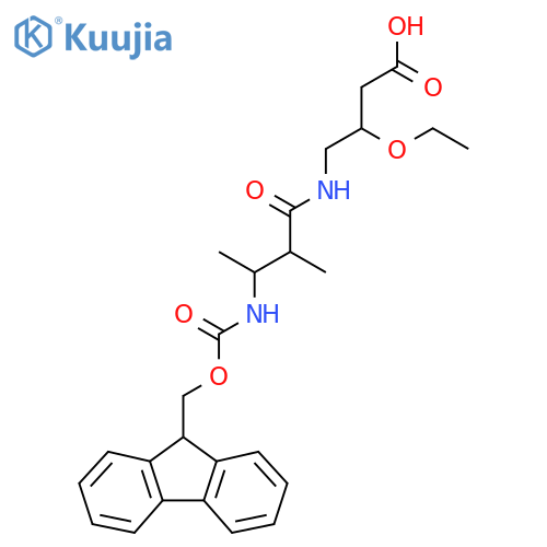3-ethoxy-4-3-({(9H-fluoren-9-yl)methoxycarbonyl}amino)-2-methylbutanamidobutanoic acid structure