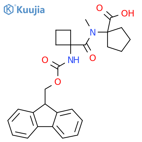 1-N-methyl1-({(9H-fluoren-9-yl)methoxycarbonyl}amino)cyclobutaneamidocyclopentane-1-carboxylic acid structure