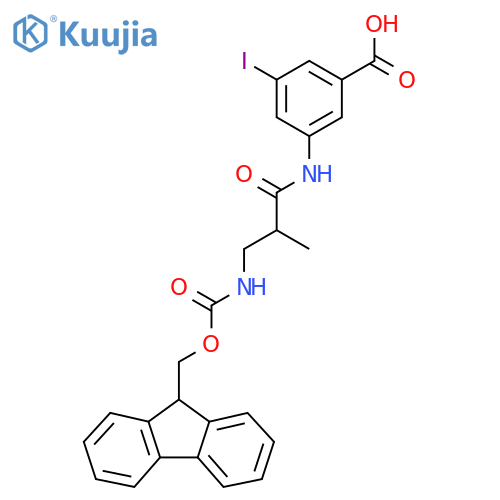 3-3-({(9H-fluoren-9-yl)methoxycarbonyl}amino)-2-methylpropanamido-5-iodobenzoic acid structure