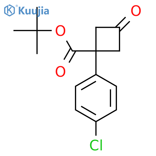 tert-butyl 1-(4-chlorophenyl)-3-oxocyclobutane-1-carboxylate structure
