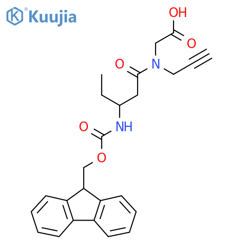 2-3-({(9H-fluoren-9-yl)methoxycarbonyl}amino)-N-(prop-2-yn-1-yl)pentanamidoacetic acid structure
