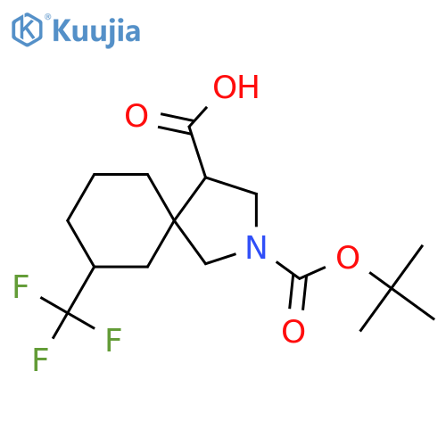 2-(tert-butoxy)carbonyl-7-(trifluoromethyl)-2-azaspiro4.5decane-4-carboxylic acid structure