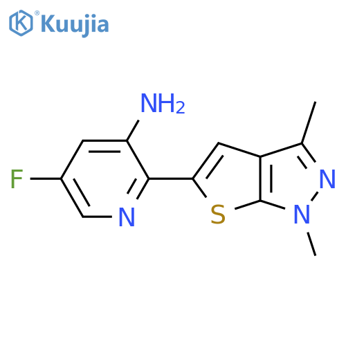 2-{1,3-dimethyl-1H-thieno2,3-cpyrazol-5-yl}-5-fluoropyridin-3-amine structure
