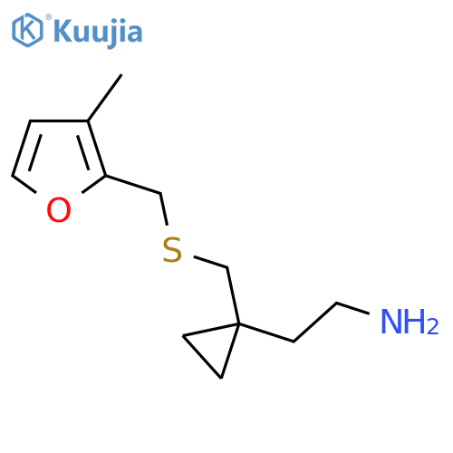 2-1-({(3-methylfuran-2-yl)methylsulfanyl}methyl)cyclopropylethan-1-amine structure