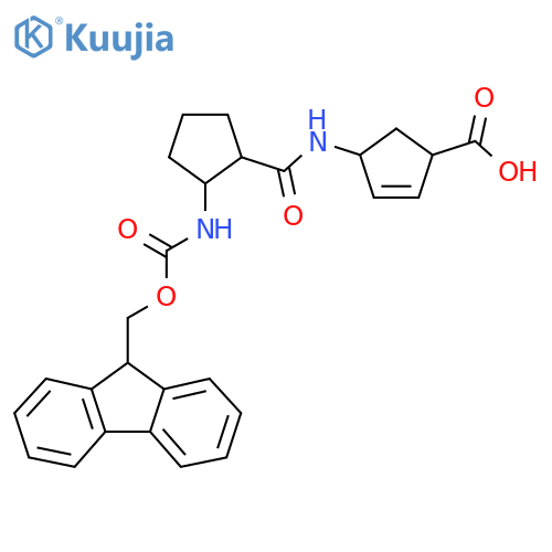 4-2-({(9H-fluoren-9-yl)methoxycarbonyl}amino)cyclopentaneamidocyclopent-2-ene-1-carboxylic acid structure