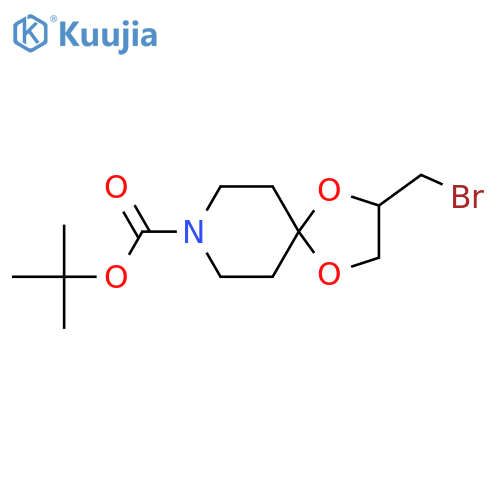 tert-butyl 2-(bromomethyl)-1,4-dioxa-8-azaspiro4.5decane-8-carboxylate structure