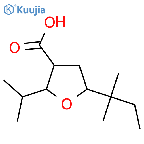 5-(2-methylbutan-2-yl)-2-(propan-2-yl)oxolane-3-carboxylic acid structure