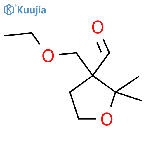 3-(ethoxymethyl)-2,2-dimethyloxolane-3-carbaldehyde structure