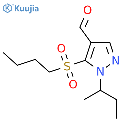 1-(butan-2-yl)-5-(butane-1-sulfonyl)-1H-pyrazole-4-carbaldehyde structure