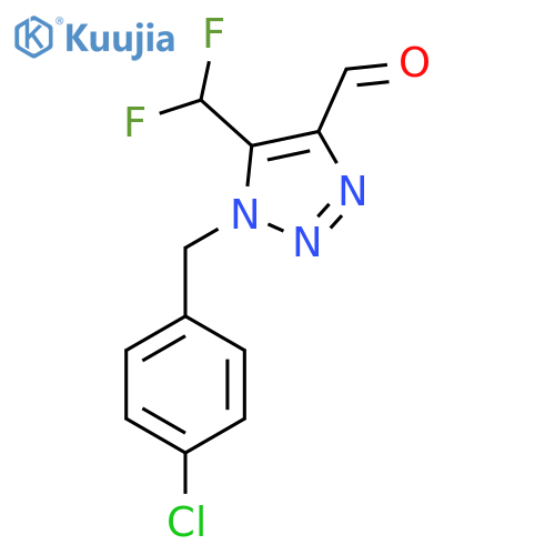 1-(4-chlorophenyl)methyl-5-(difluoromethyl)-1H-1,2,3-triazole-4-carbaldehyde structure