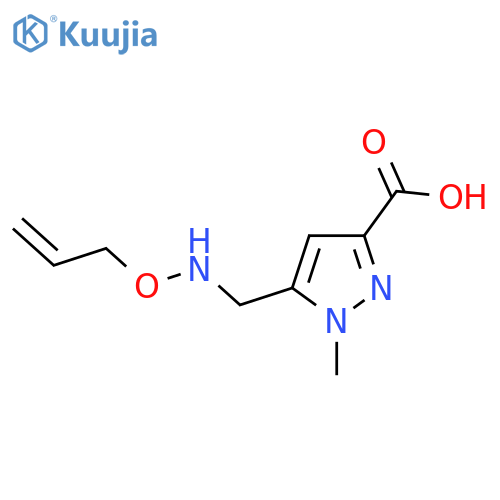 1-methyl-5-{(prop-2-en-1-yloxy)aminomethyl}-1H-pyrazole-3-carboxylic acid structure