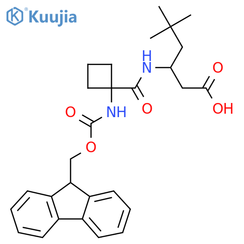 3-{1-({(9H-fluoren-9-yl)methoxycarbonyl}amino)cyclobutylformamido}-5,5-dimethylhexanoic acid structure