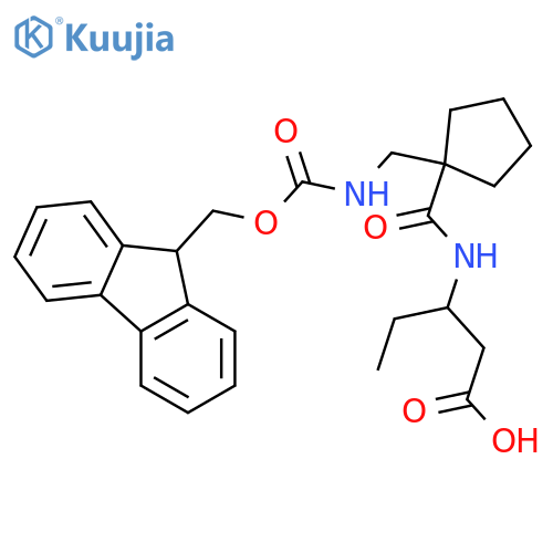 3-({1-[({[(9H-fluoren-9-yl)methoxy]carbonyl}amino)methyl]cyclopentyl}formamido)pentanoic acid structure