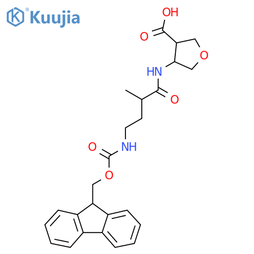 4-4-({(9H-fluoren-9-yl)methoxycarbonyl}amino)-2-methylbutanamidooxolane-3-carboxylic acid structure