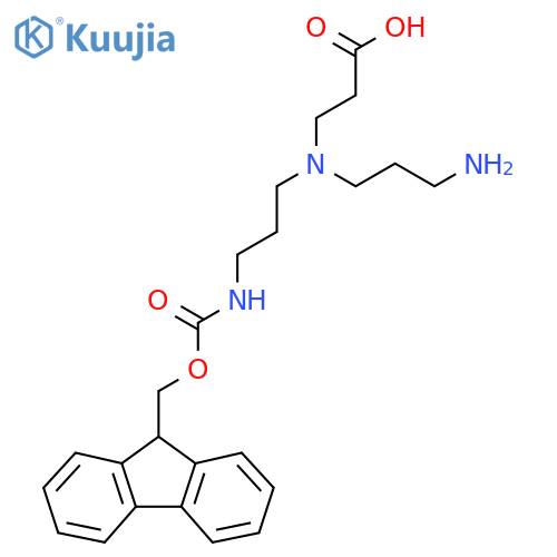 3-(3-aminopropyl)3-({(9H-fluoren-9-yl)methoxycarbonyl}amino)propylaminopropanoic acid structure