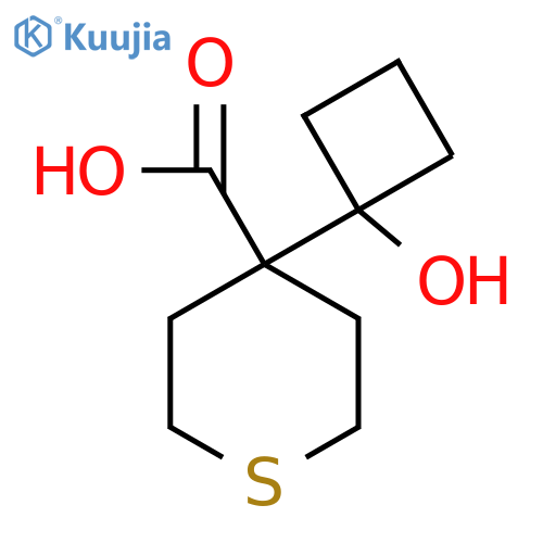 4-(1-hydroxycyclobutyl)thiane-4-carboxylic acid structure