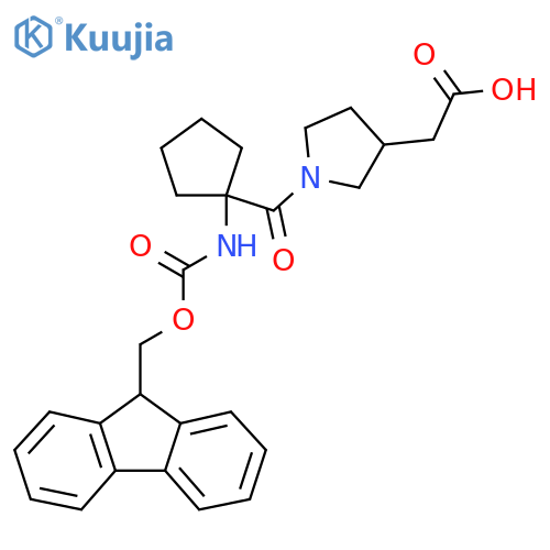 2-{1-1-({(9H-fluoren-9-yl)methoxycarbonyl}amino)cyclopentanecarbonylpyrrolidin-3-yl}acetic acid structure