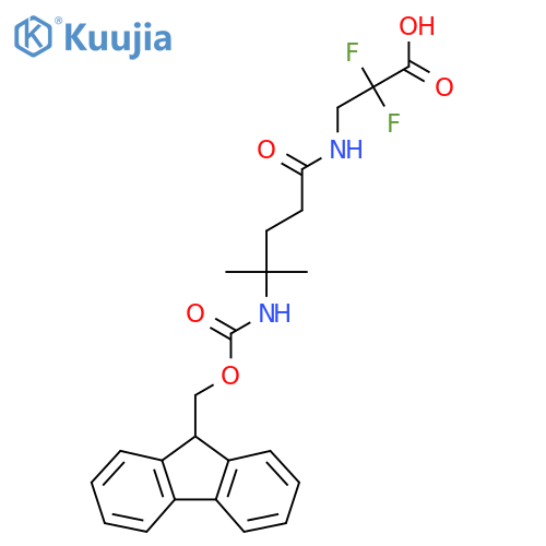 3-4-({(9H-fluoren-9-yl)methoxycarbonyl}amino)-4-methylpentanamido-2,2-difluoropropanoic acid structure