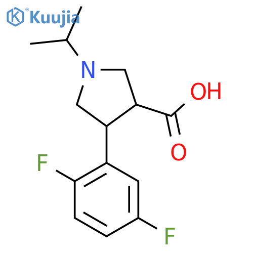 4-(2,5-difluorophenyl)-1-(propan-2-yl)pyrrolidine-3-carboxylic acid structure