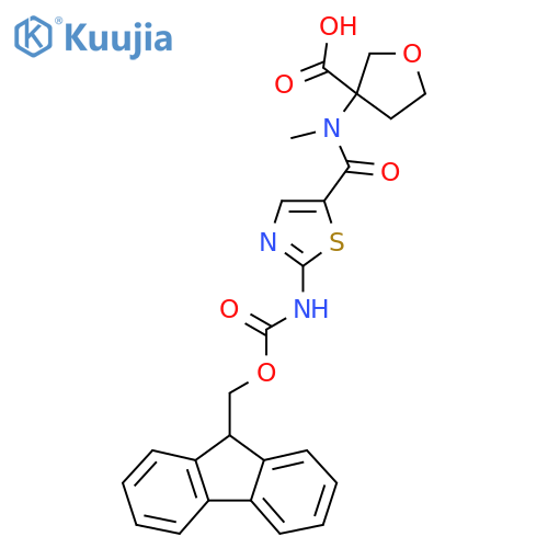 3-N-methyl2-({(9H-fluoren-9-yl)methoxycarbonyl}amino)-1,3-thiazole-5-amidooxolane-3-carboxylic acid structure