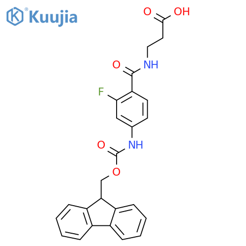 3-{4-({(9H-fluoren-9-yl)methoxycarbonyl}amino)-2-fluorophenylformamido}propanoic acid structure