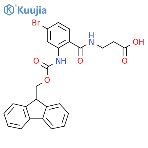 3-{4-bromo-2-({(9H-fluoren-9-yl)methoxycarbonyl}amino)phenylformamido}propanoic acid structure