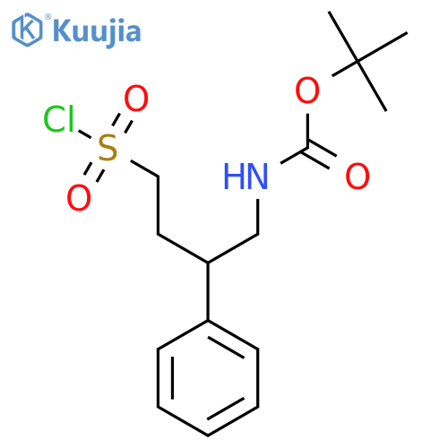 tert-butyl N-4-(chlorosulfonyl)-2-phenylbutylcarbamate structure