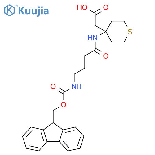 2-{4-4-({(9H-fluoren-9-yl)methoxycarbonyl}amino)butanamidothian-4-yl}acetic acid structure