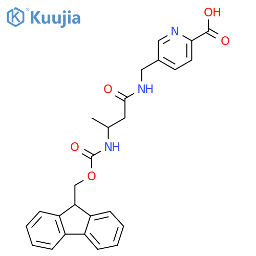 5-{3-({(9H-fluoren-9-yl)methoxycarbonyl}amino)butanamidomethyl}pyridine-2-carboxylic acid structure