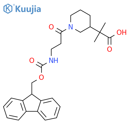 2-{1-3-({(9H-fluoren-9-yl)methoxycarbonyl}amino)propanoylpiperidin-3-yl}-2-methylpropanoic acid structure