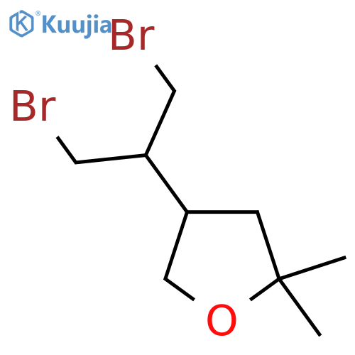 4-(1,3-dibromopropan-2-yl)-2,2-dimethyloxolane structure